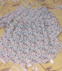 Floral Tassel Tie Top