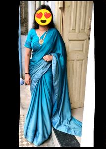 Sale✨Double Shaded Silk Saree With Blouse