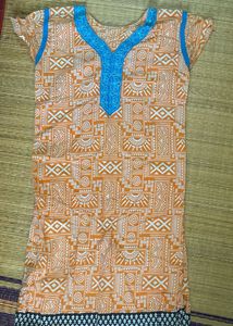 Orange And White kurta