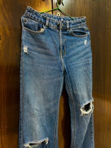 Ripped Wide Leg Jeans