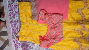 New Yellow And Pink Lehenga