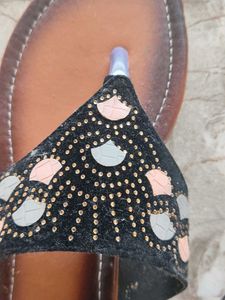 Embellished Brown Flats
