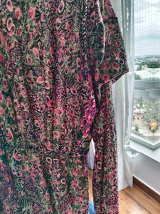 Zara Trafaluc Floral slightly glittered dress