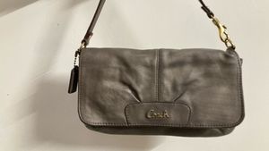 coach ashley leather bronze hand bag