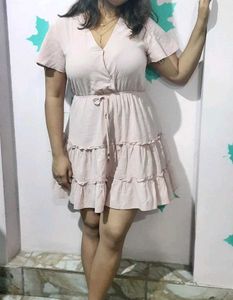 Pink Ruffle Mini Dress