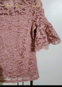 Mauve Days Faballey Pink Lace Top