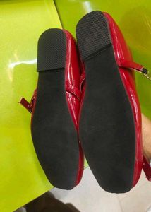 Red Marry Jane Flats