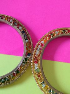 Gold Coloruful Bangles✨