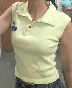 Butter  Yellow Sleeveless Top