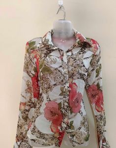 1990Y2K boho Length Sleeves Shirt
