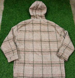 Imported Cozy Plaid Toggle Coat