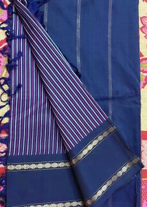 Elegant Vintage Pure Zari Striped Saree