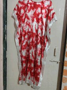 Awesome Looking Kaftaan Red And White Combination