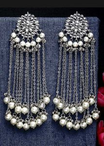 Elegant Silver Tone Dangle Earrings