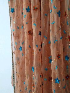 Peach Dress Material or dupatta