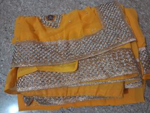 Yellow Embellished Saree