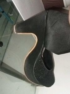 Black Rhinestones Heels