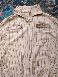 Striped Shirt Top with Pocket Detail