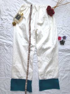 Elegant Teal &amp; White Corset Kurta Trouser Set🫶🏻