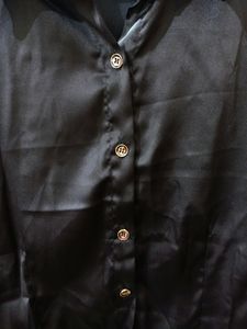 Satin Black Top/Blouse