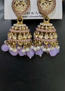 💜 Lavender earrings jhumka😍🔥