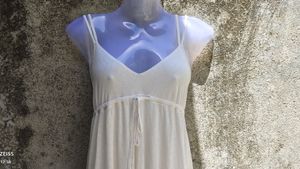 14K. CREME LONG GOWN