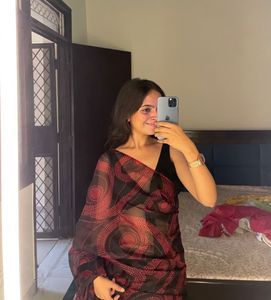 Elegant Black &amp; Red Saree
