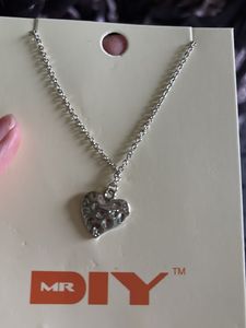 Silver Butterfly Necklace And Heart Necklac