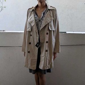 Long Double Breasted Trench Coat