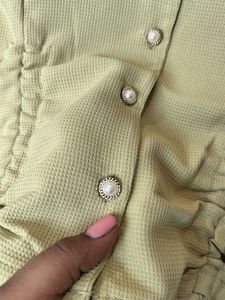 Cute light green Korean crop top