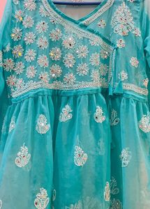 Teal Embroidered Dress
