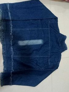Denim Jacket with Pearl Embellishments
