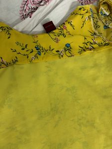 Yellow Floral Schiffon Dress