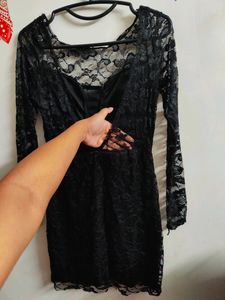 Brand New Black Lace Bodycon Black Short Dress