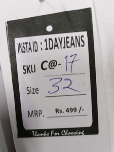 C@17 Size-32 Straight Jeans