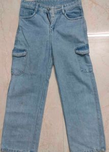 Light Wash Cargo Jeans