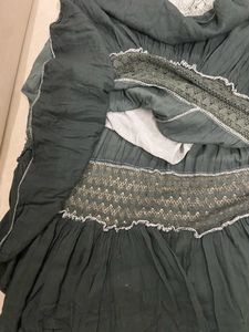 Y2K Ombre Dark Green Maxi Skirt
