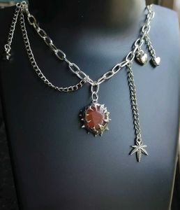 Soft Soldered Real Stone Gothic Necklace