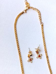 Gold Plated Mangal sutra With Red Stone / Chain