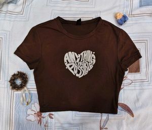 Coffee Brown Crop Top