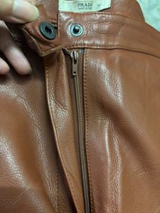 Vintage Prada Brown Leather Trousers