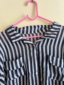 Striped Sheer Blouse