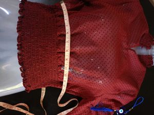 ZARA Stylish Maroon Sheer Top