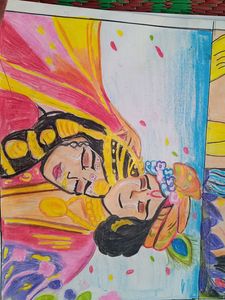 Shree Krishna And Radha Ji Drawing