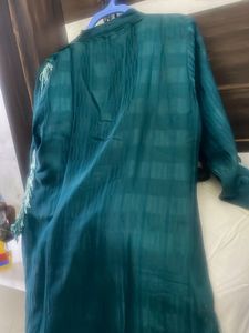 Teal Embellished Kurti Set