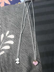 Necklace Set: Panda & Heart