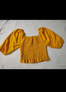 Yellow Mustard Crop Top (Stretchable)