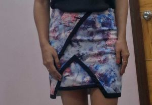 Abstract Print Mini Skirt