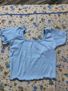 Light Blue Cropped Top