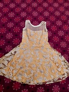 A line  embroidered dress